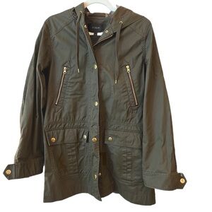 J. Crew resin-coated hooded jacket